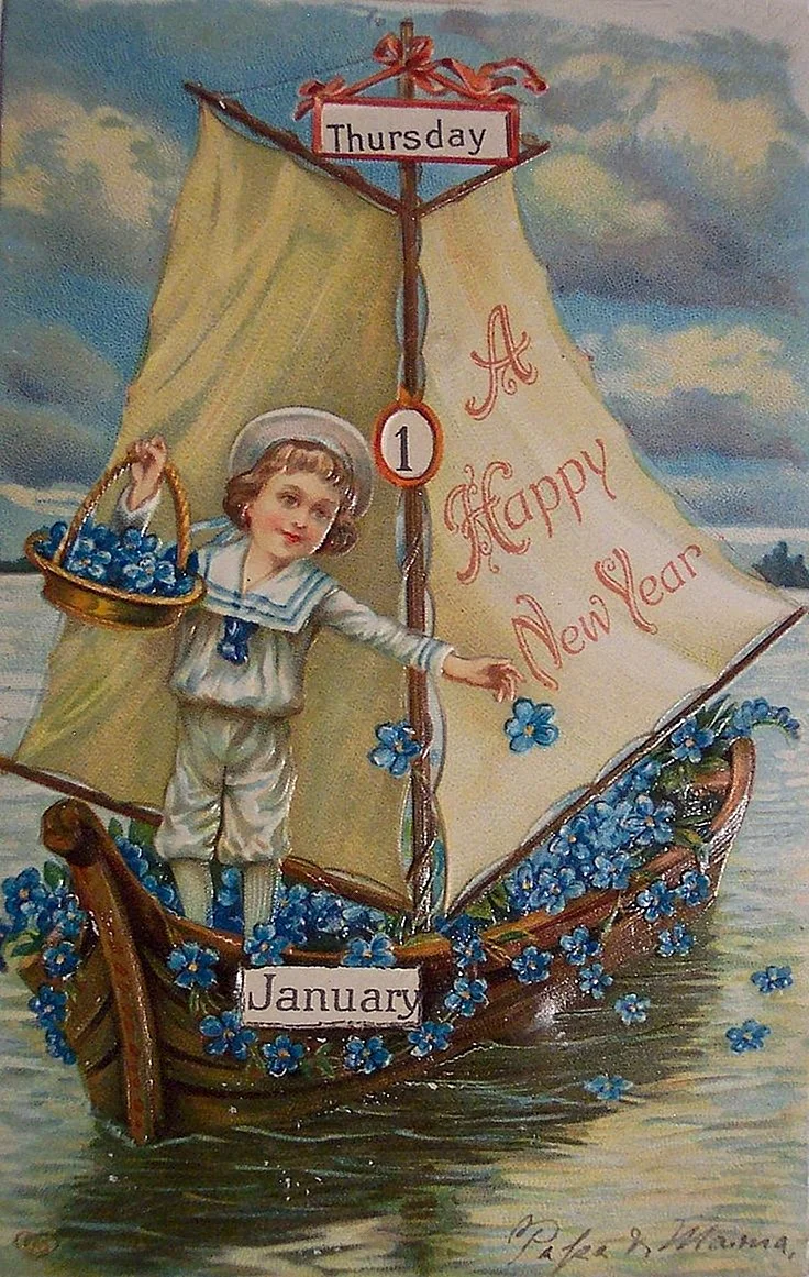 Новогодние открытки для моряков