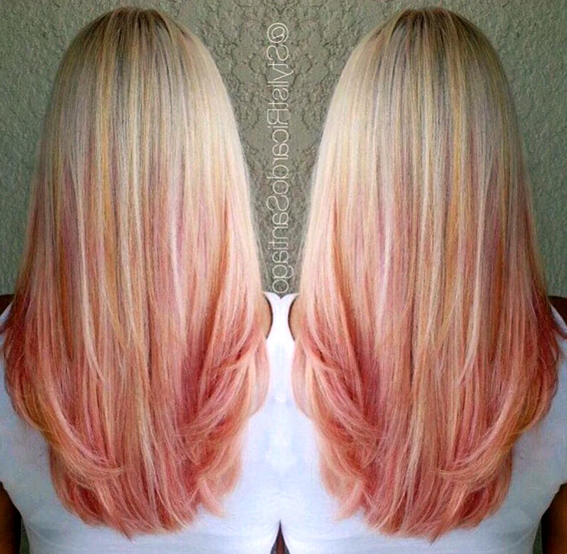 Обесцвечивание волос с розовым оттенком