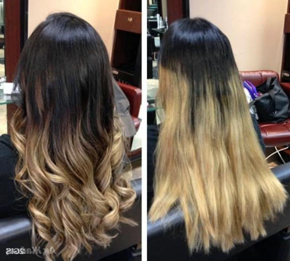 Окрашивание волос омбре до и после