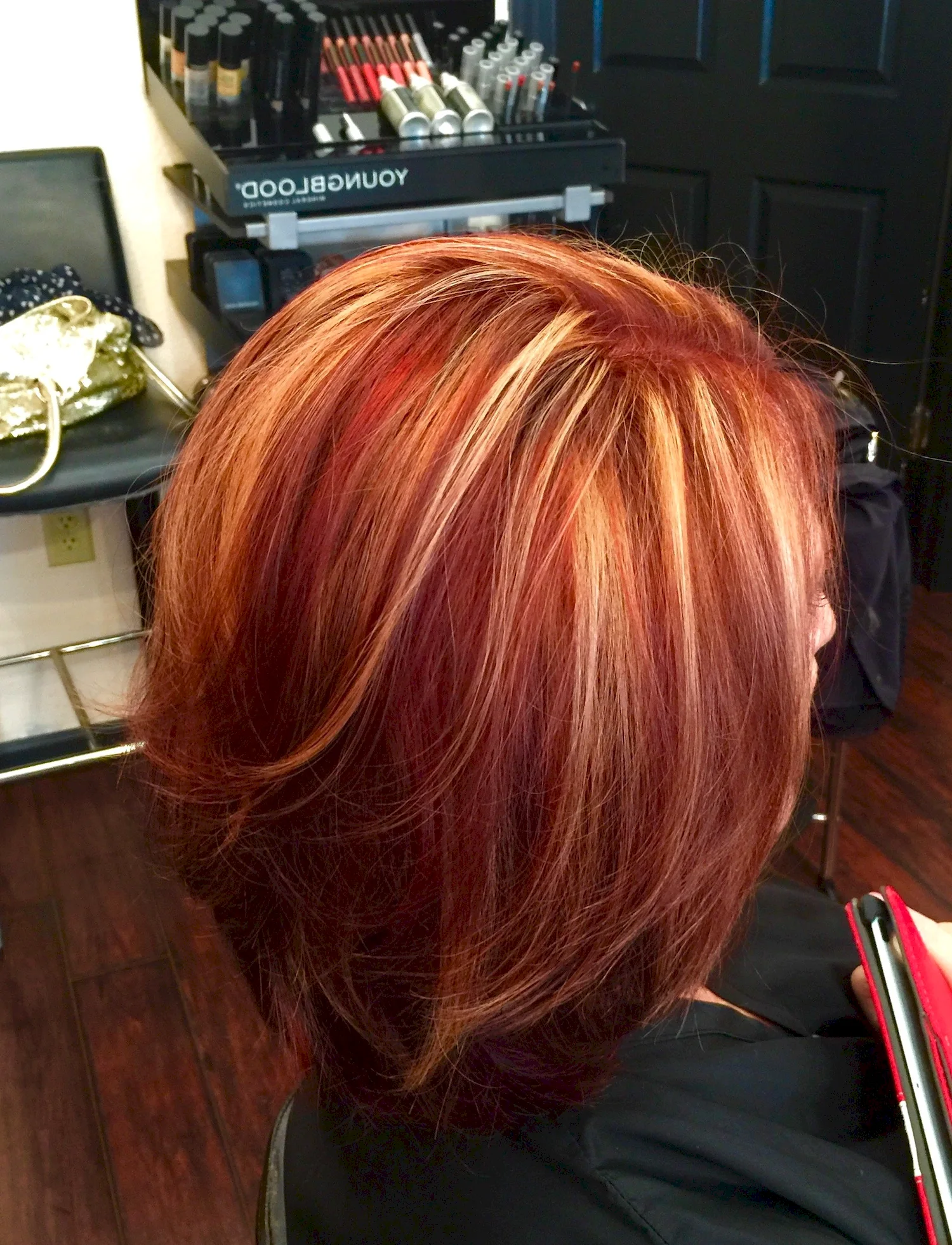 Окрашивание волос рыжий с мелированием