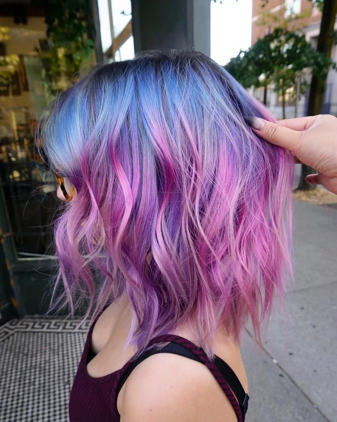 Окрашивание волос в розовый и фиолетовый