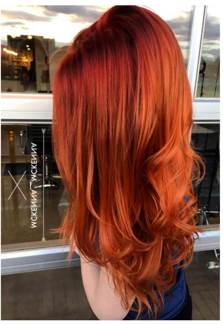 Окрашивание волос в рыжие оттенки на средние