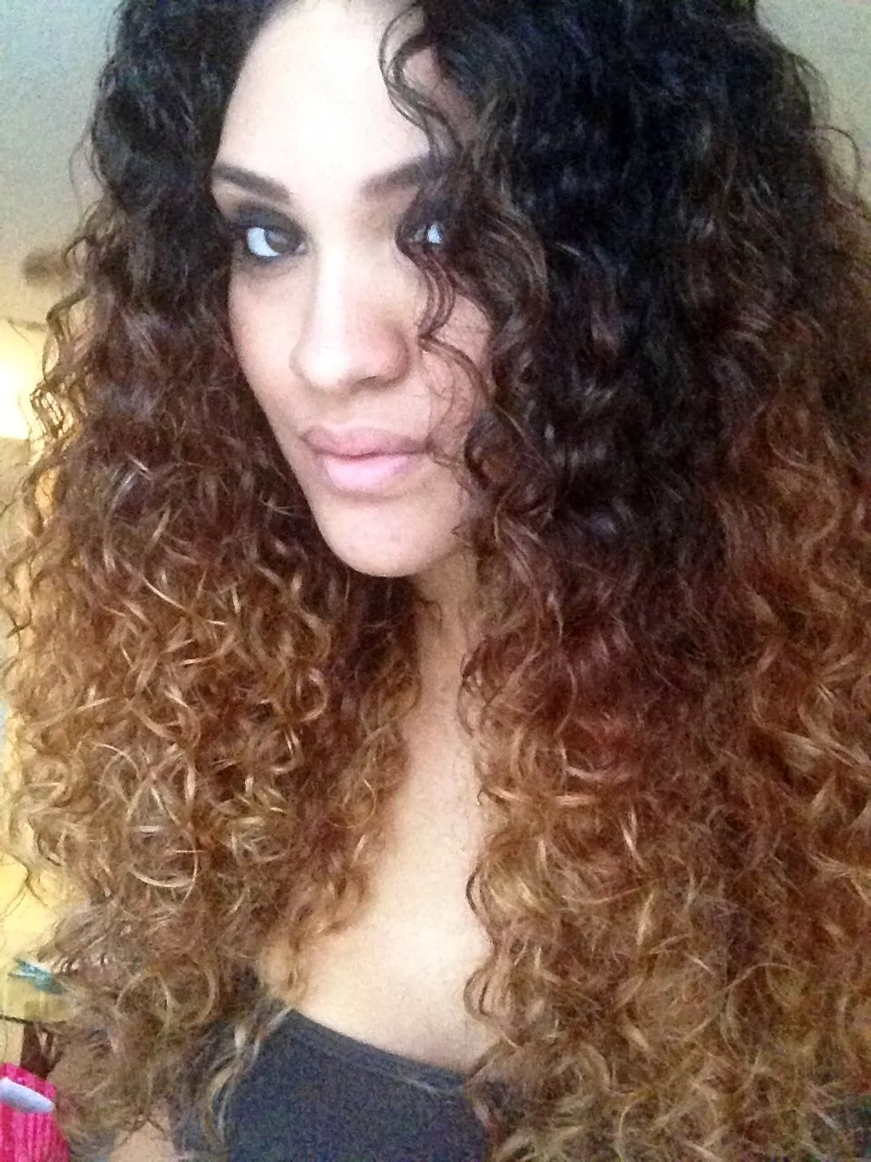 Ombre natural curly hair