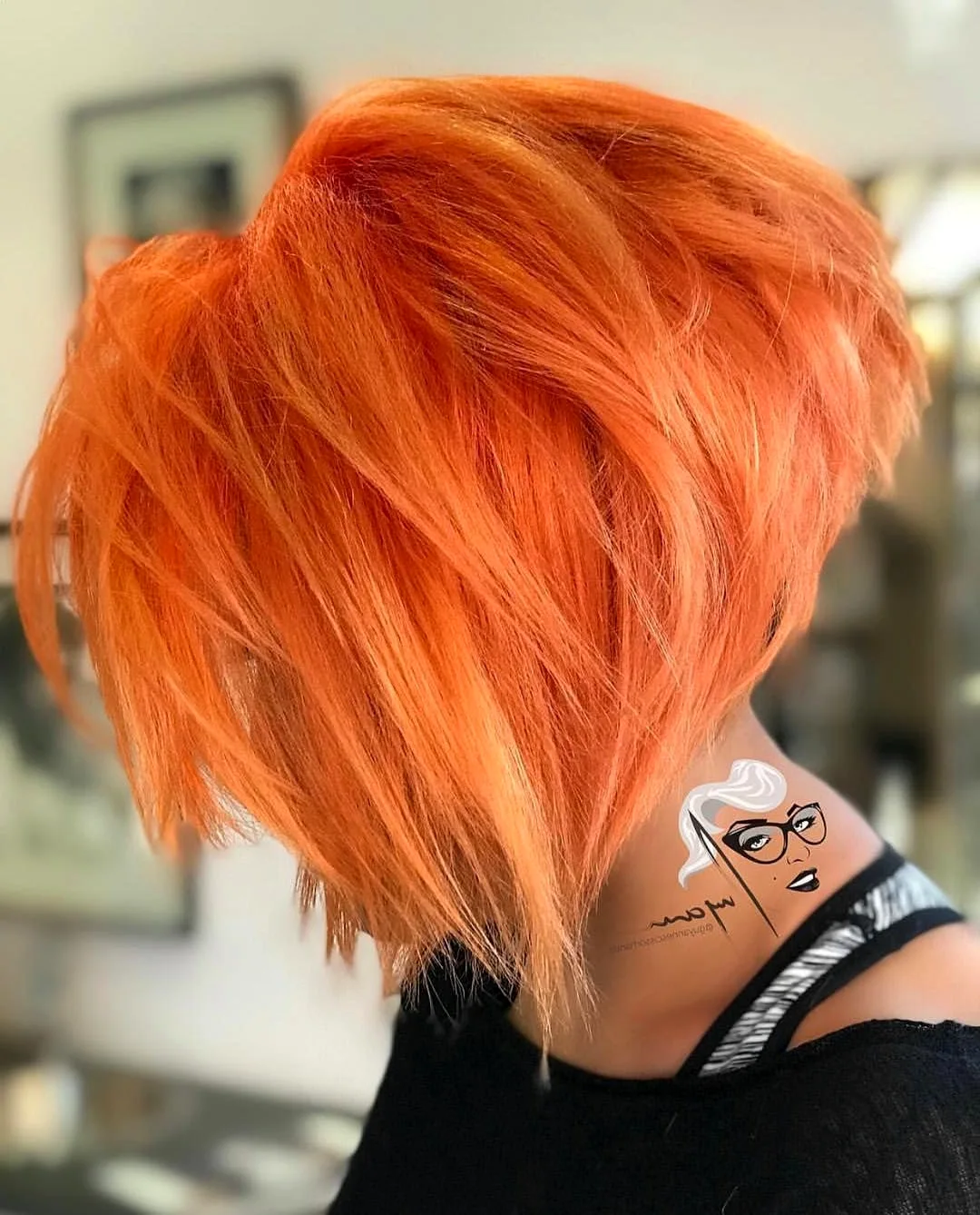 Оранжевые короткие волосы