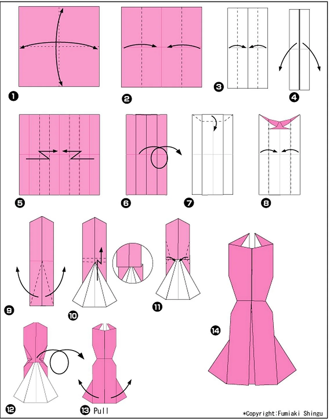 Оригами для дошкольников схемы платье