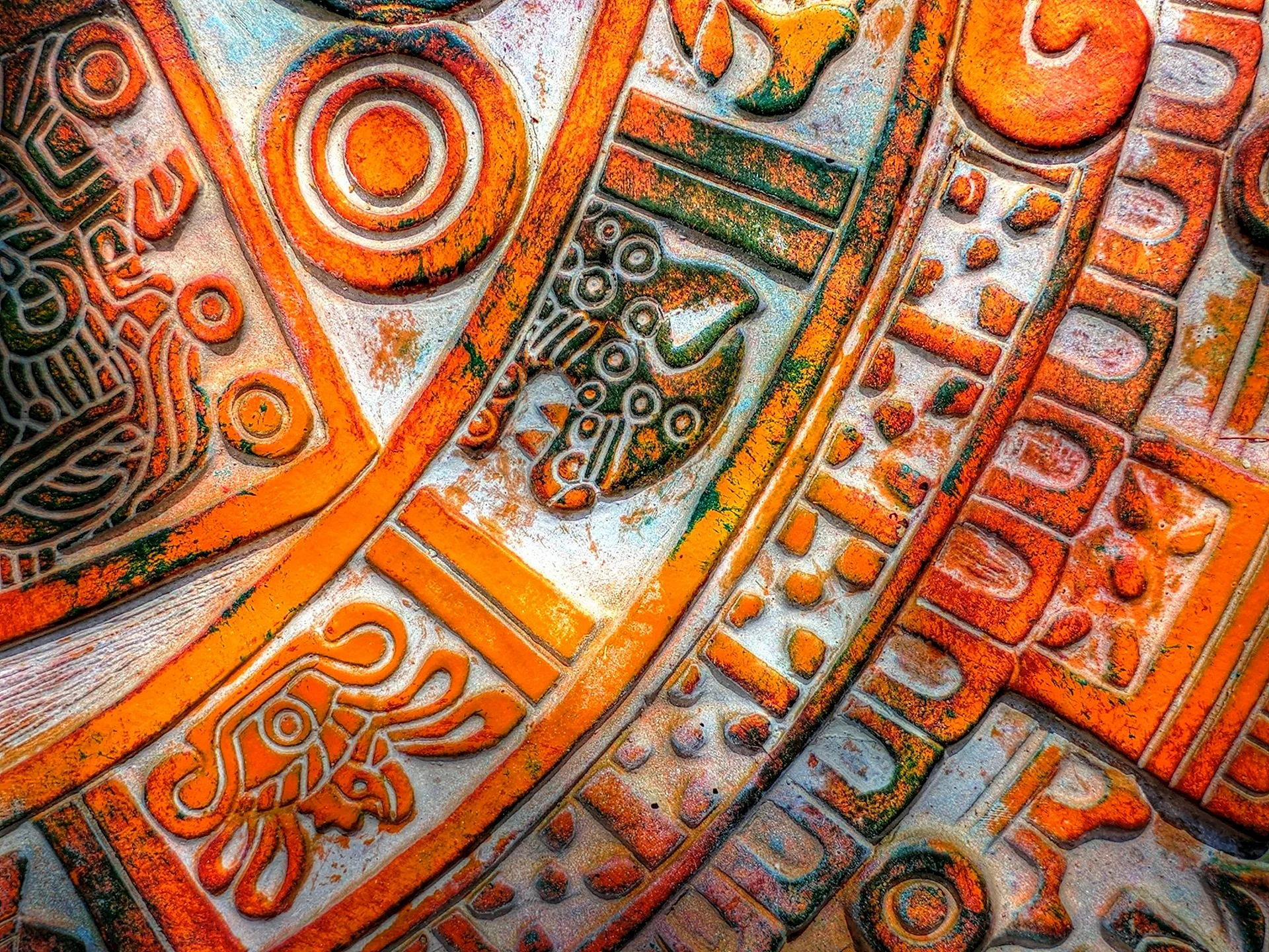Орнамент фрески Майя и ацтеков