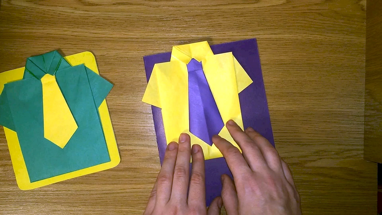 Открытка рубашка оригами