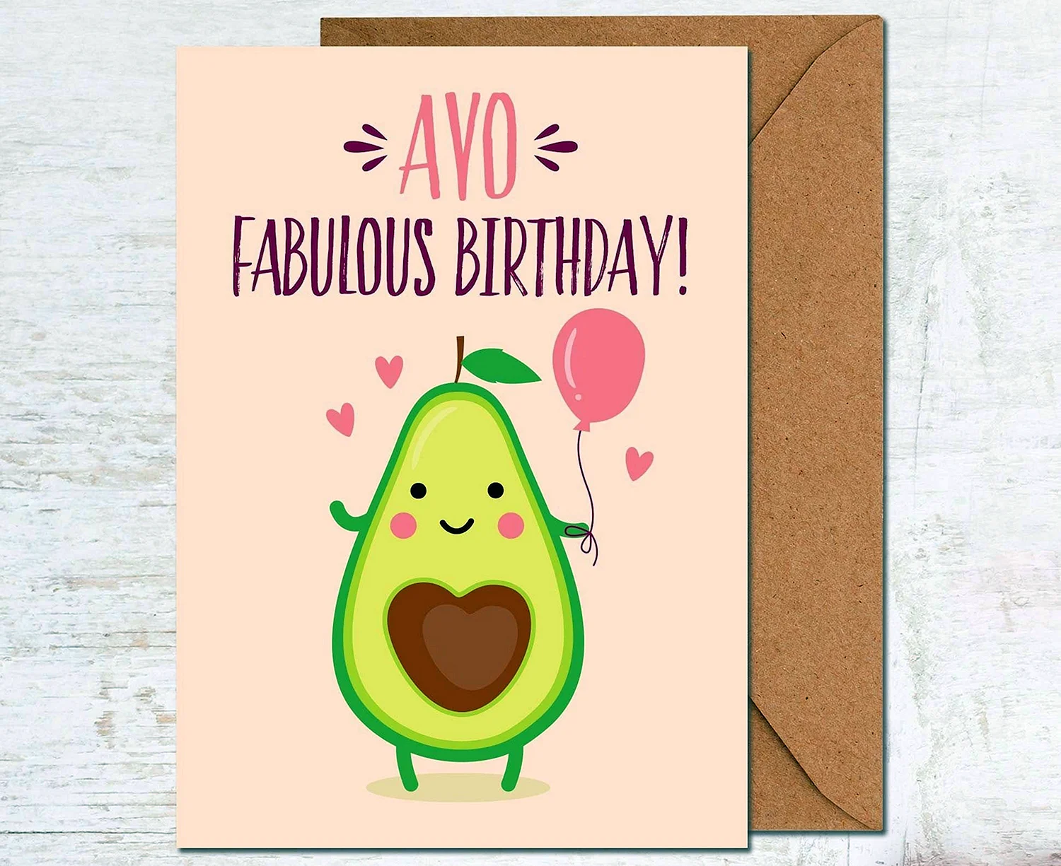 Открытка с авокадо на день рождения