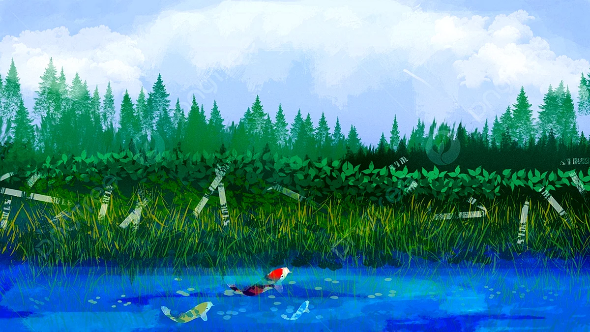 Озеро иллюстрация