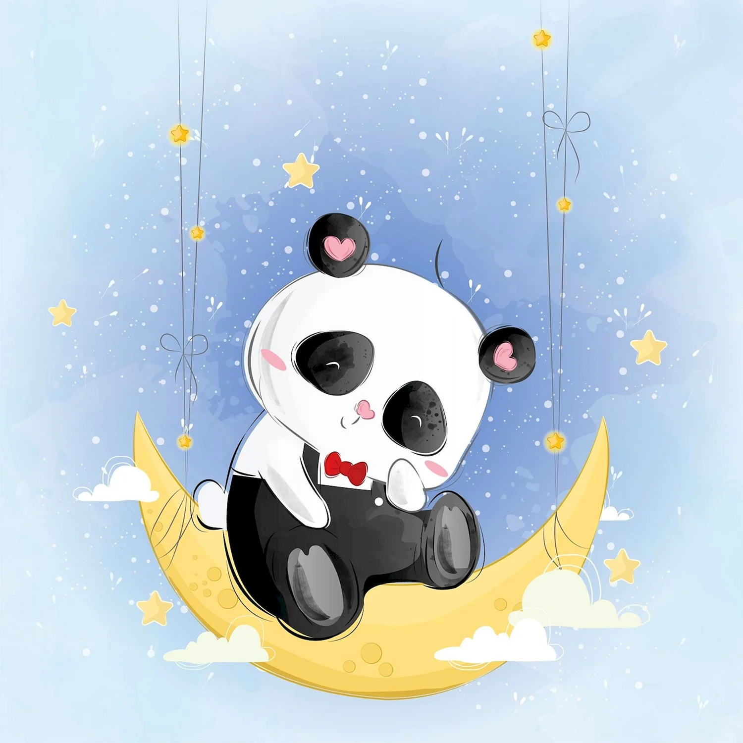 Панда арт милый