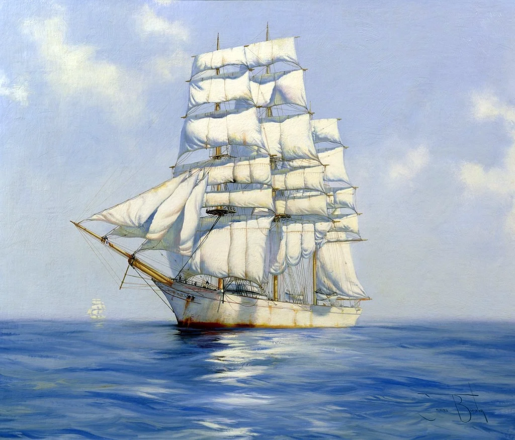 Рисунки корабля в море (63 фото)