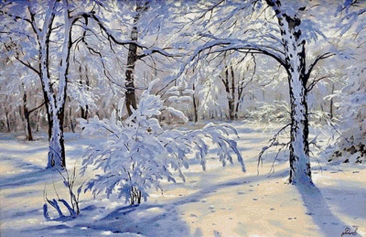 Пейзаж зима художник Геннадий Кириченко