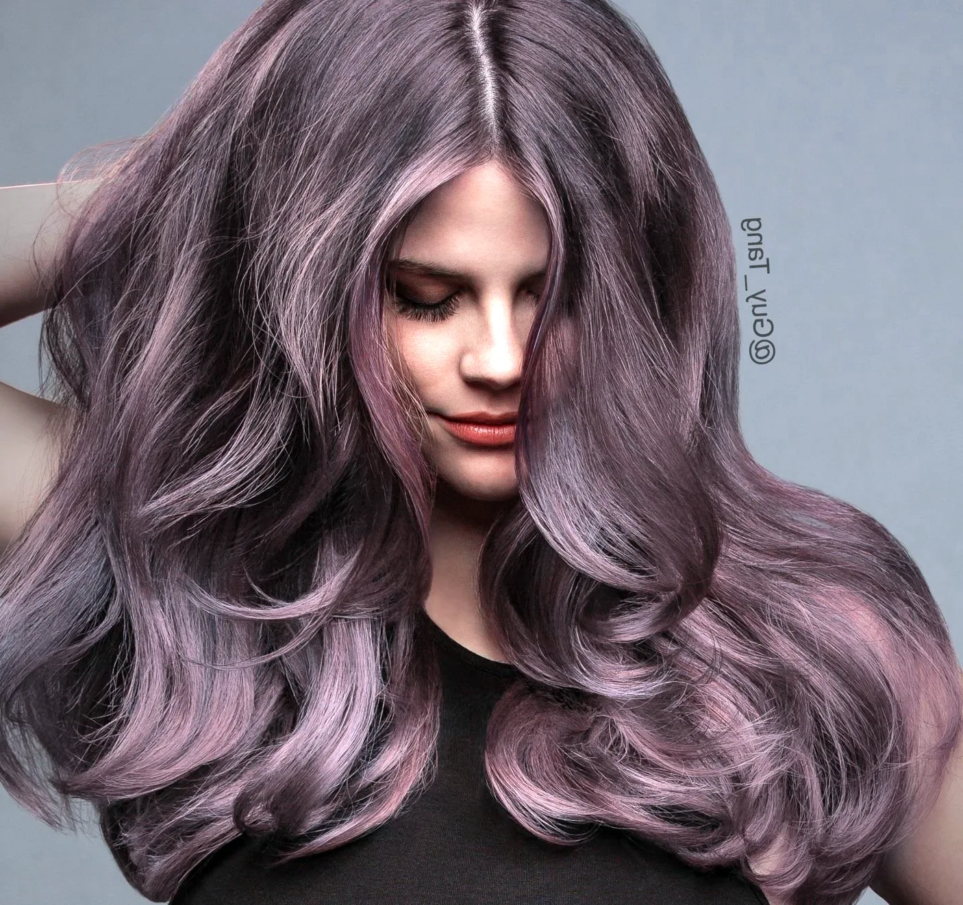 Русо пепельный фиолетовый цвет волос фото