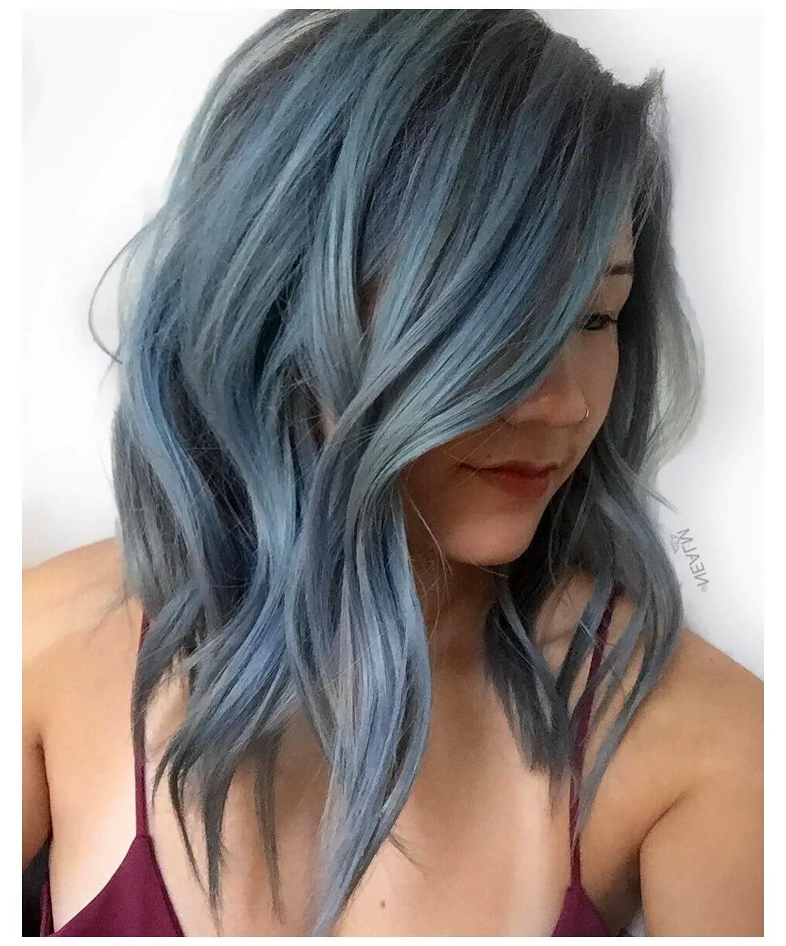Пепельно синие волосы