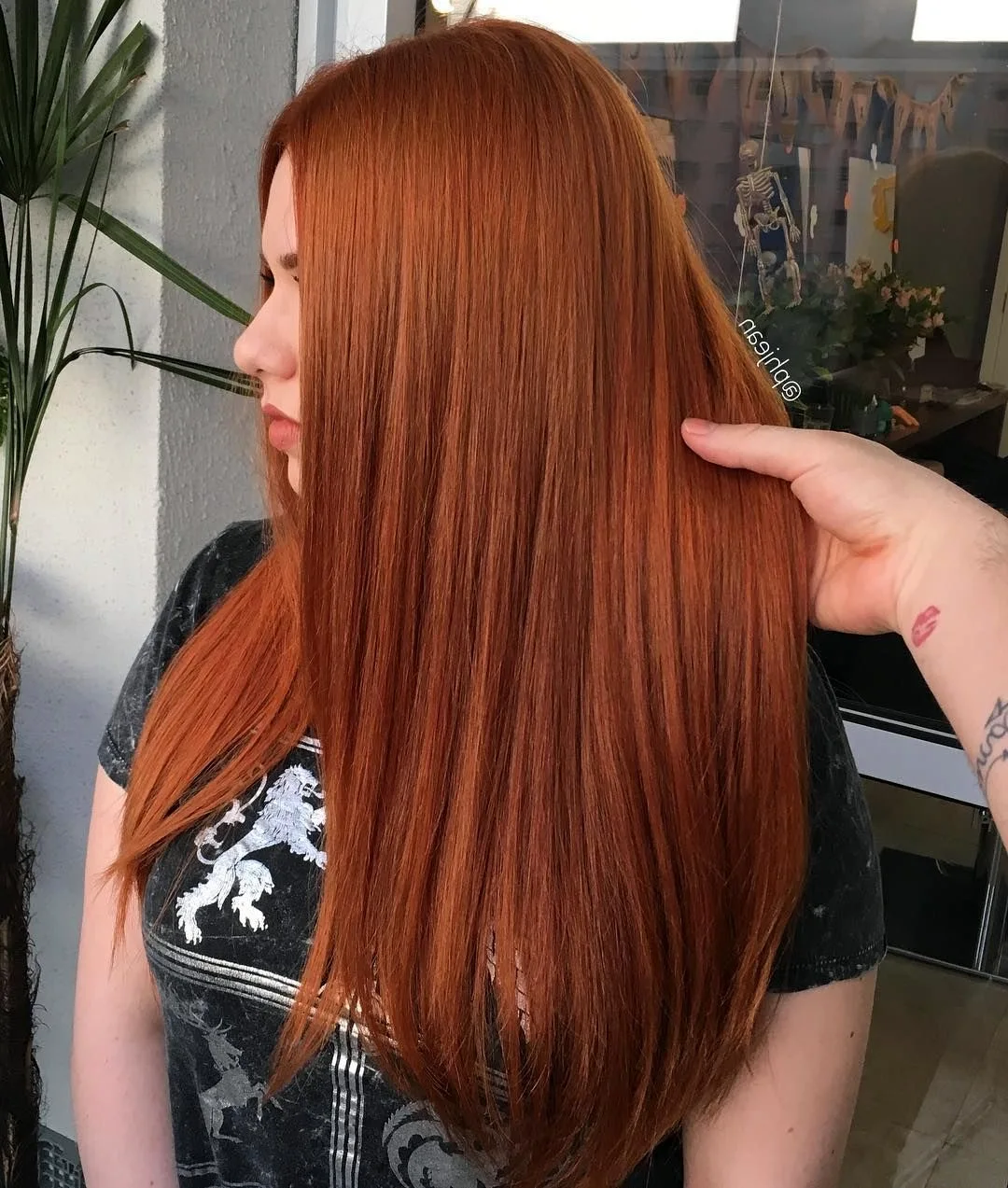 Красная хна на волосах после окрашивания