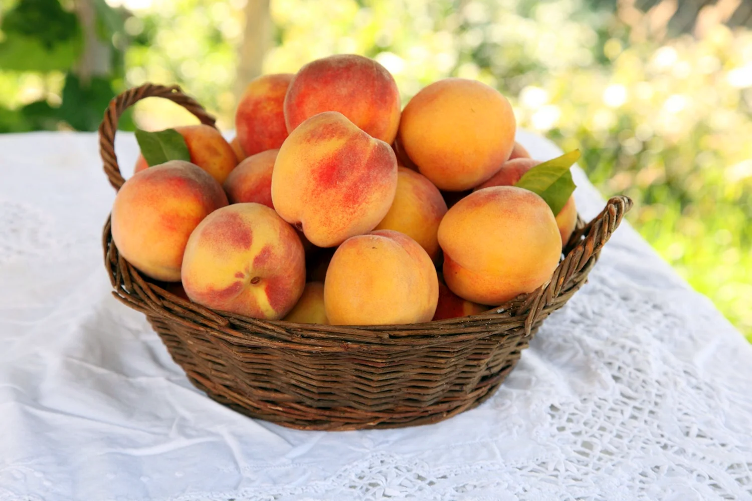 Персики в корзинке