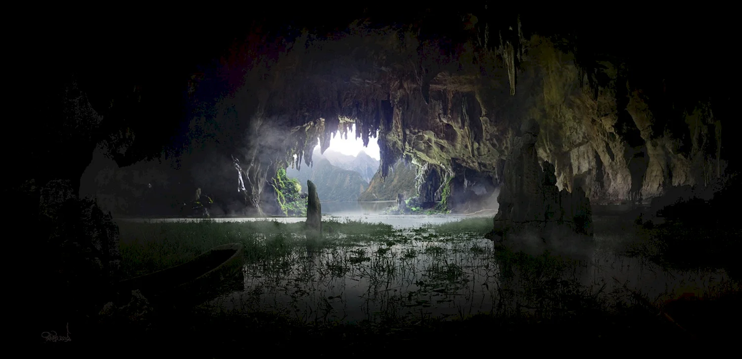 Пещера со сталактитами фэнтези