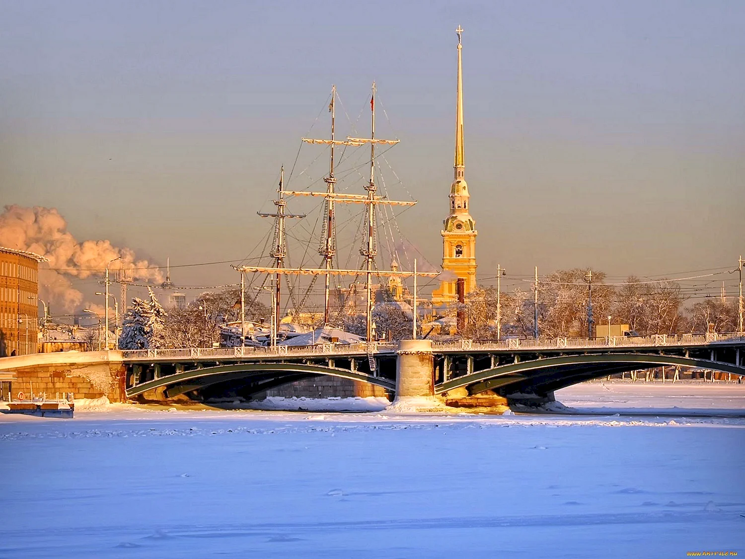 Петропавловский собор Санкт-Петербург зима