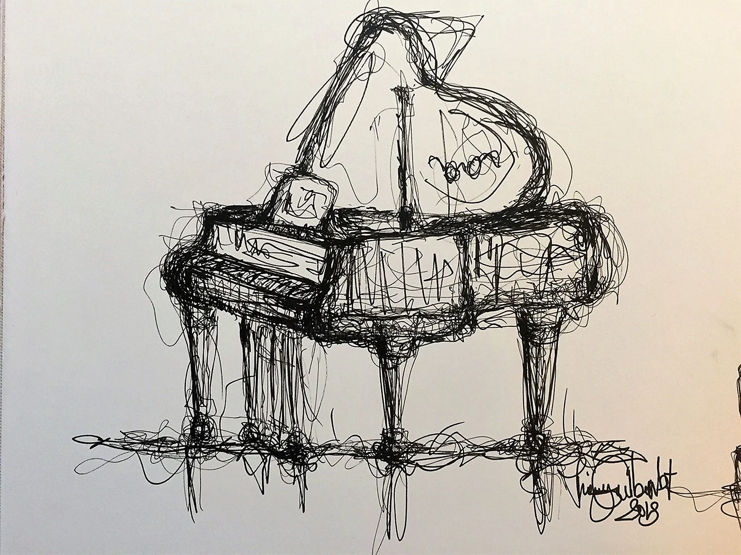 Пианино карандашом арт