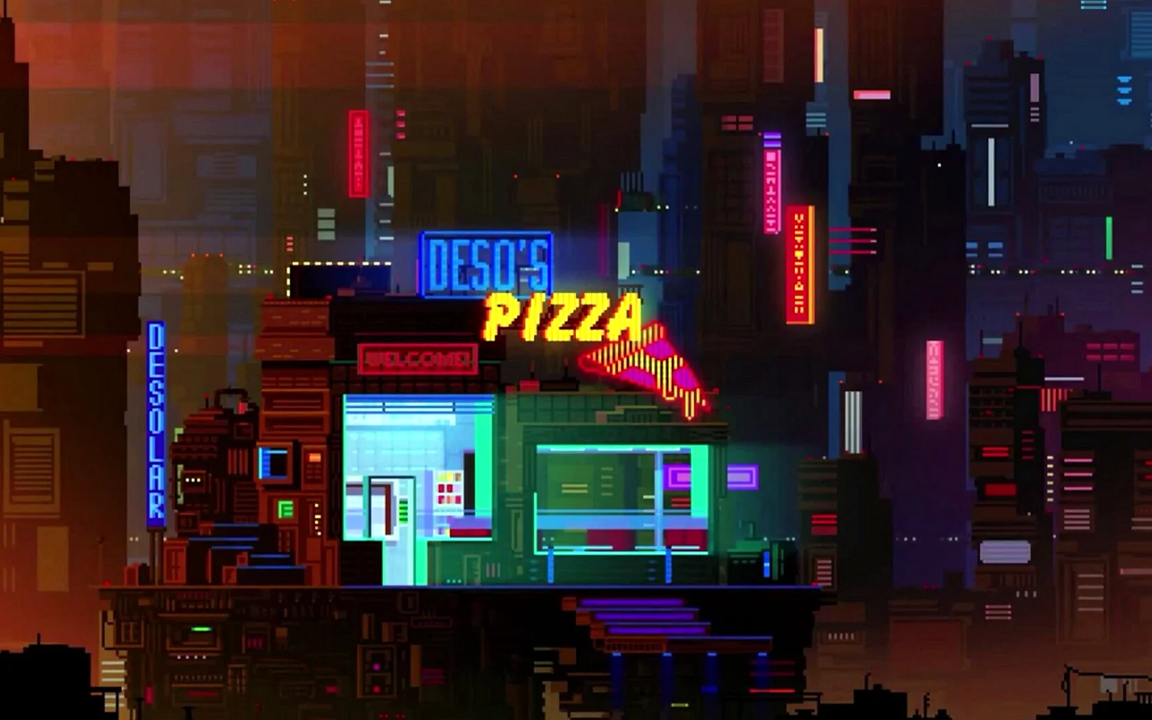 Пиксельный киберпанк город / Pixel Cyberpunk City