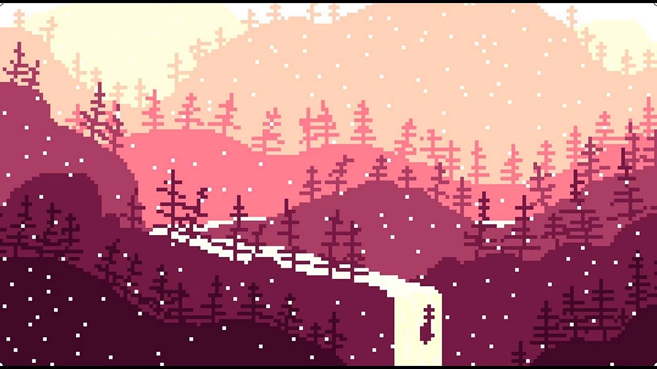 Пиксельный зимний пейзаж