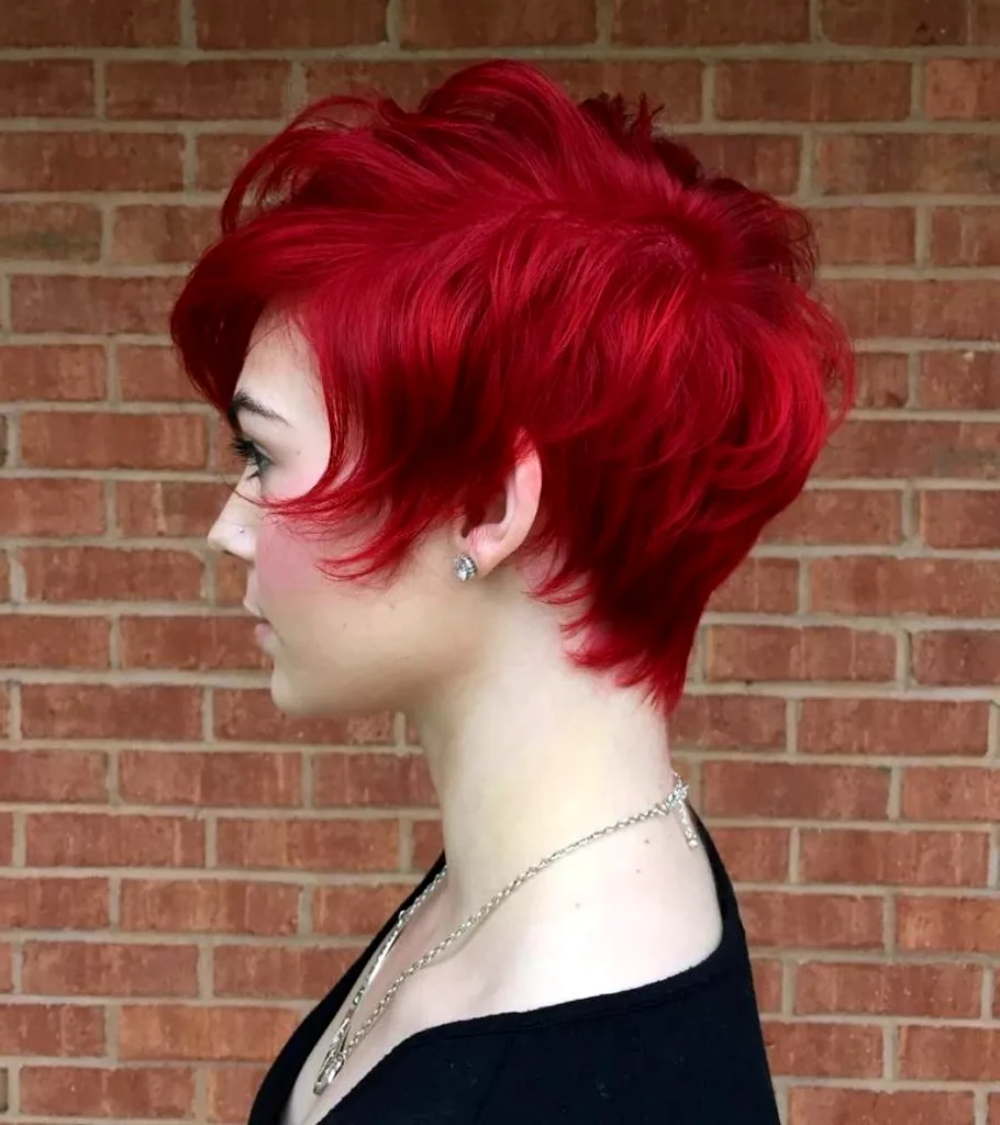 Красный цвет волос прически
