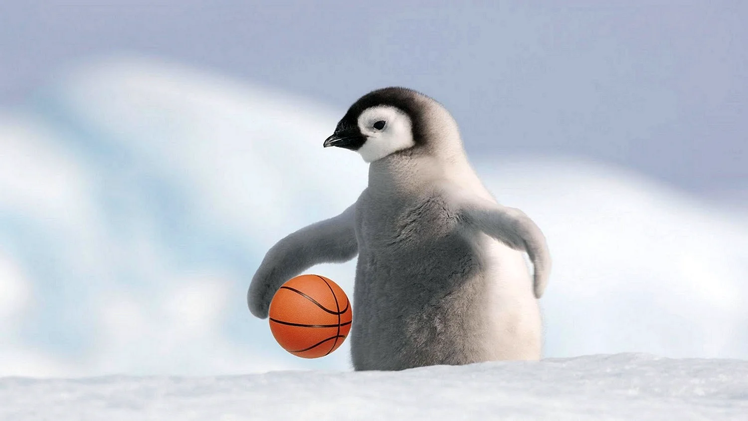 Пингвин с мячом