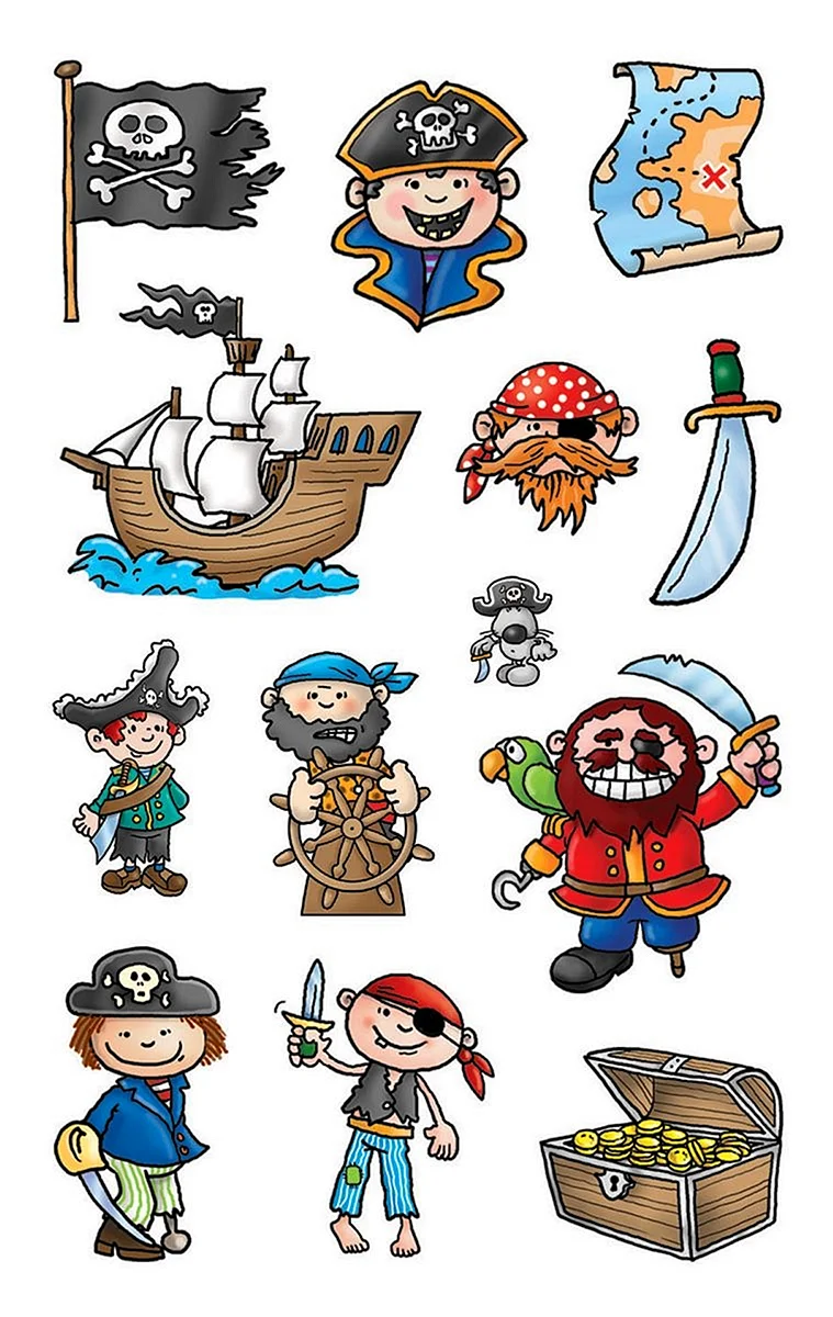 Пиратские наклейки для детей