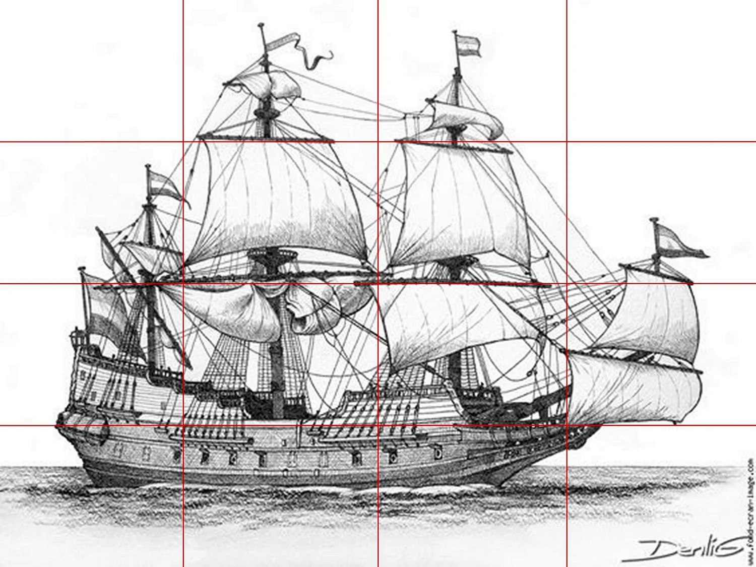 Пиратский корабль сбоку рисунок