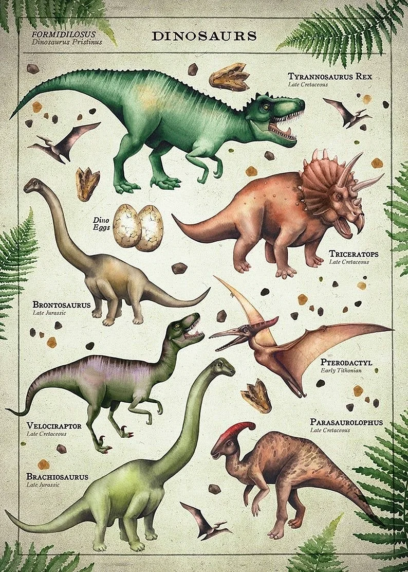 Плакат с динозавриками