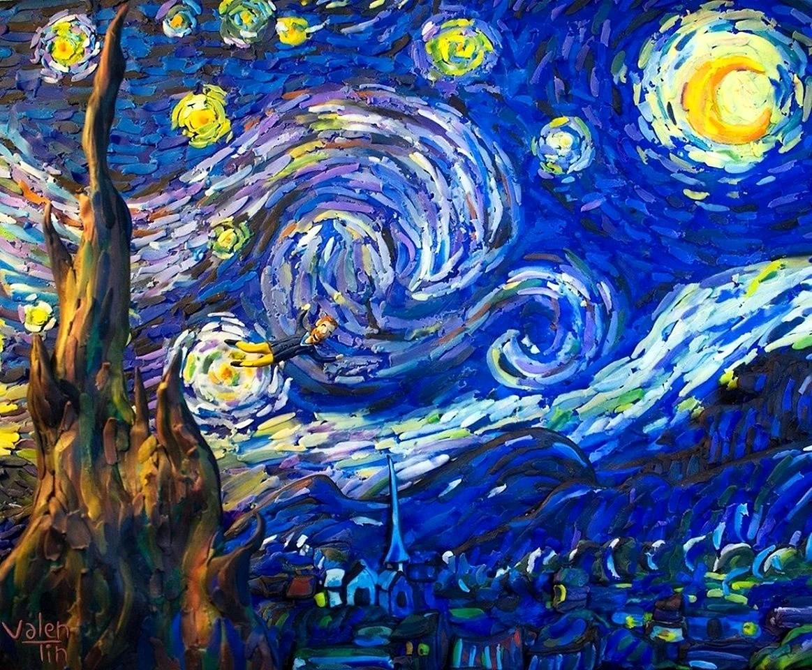 Пластилинография Ван Гог Звездная ночь