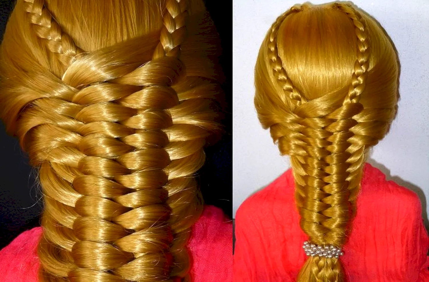 Плетение кос на длинные волосы в школу