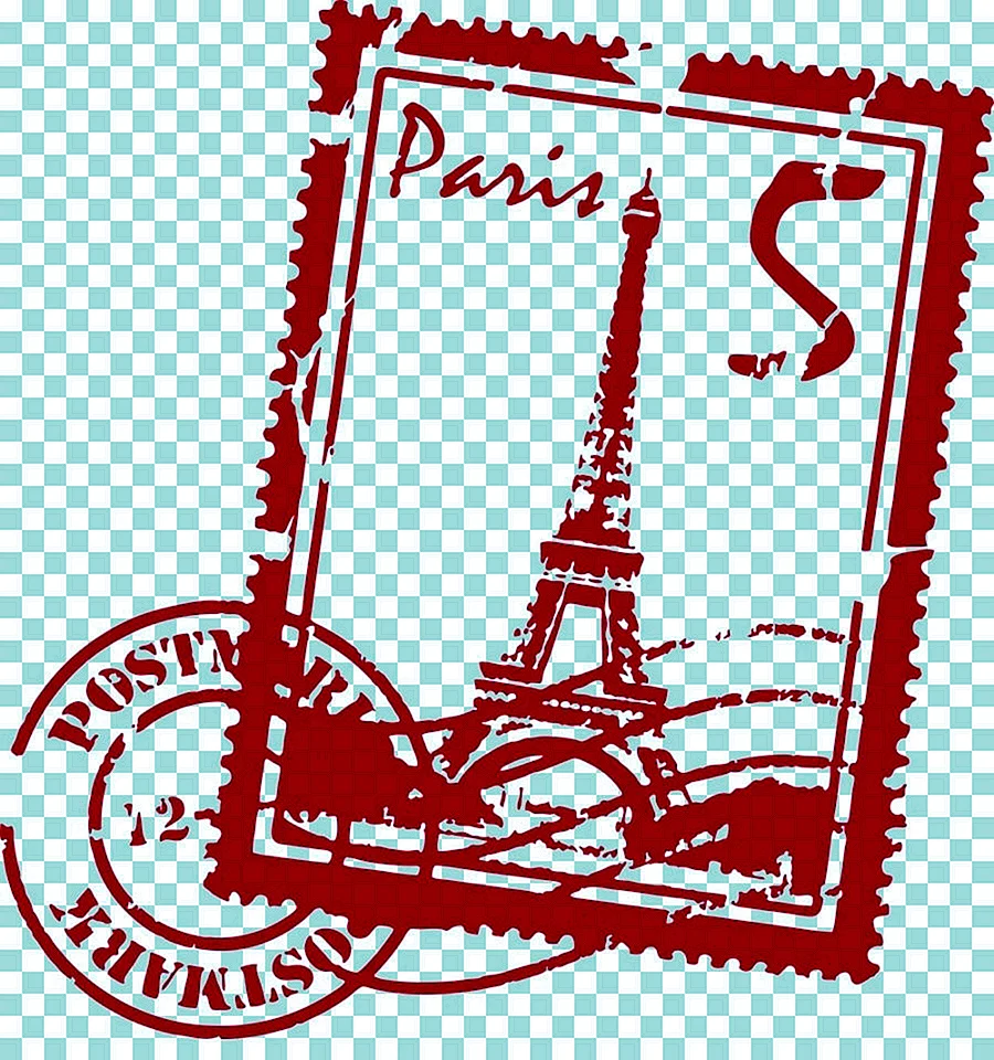 Почтовая марка Эйфелева башня