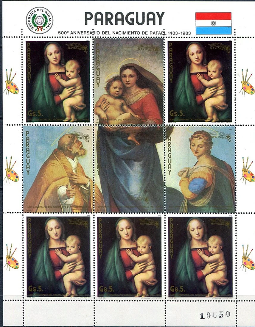 Почтовые марки Парагвай живопись