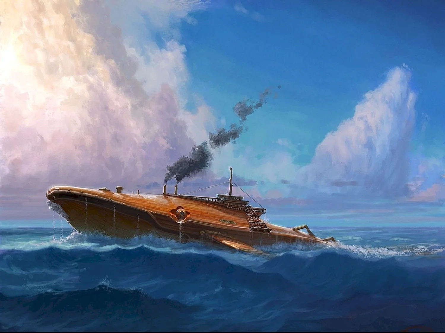 Подводная лодка арт дизельпанк