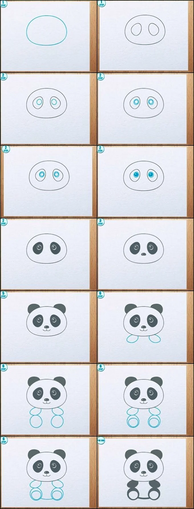 Поэтапное рисование панды