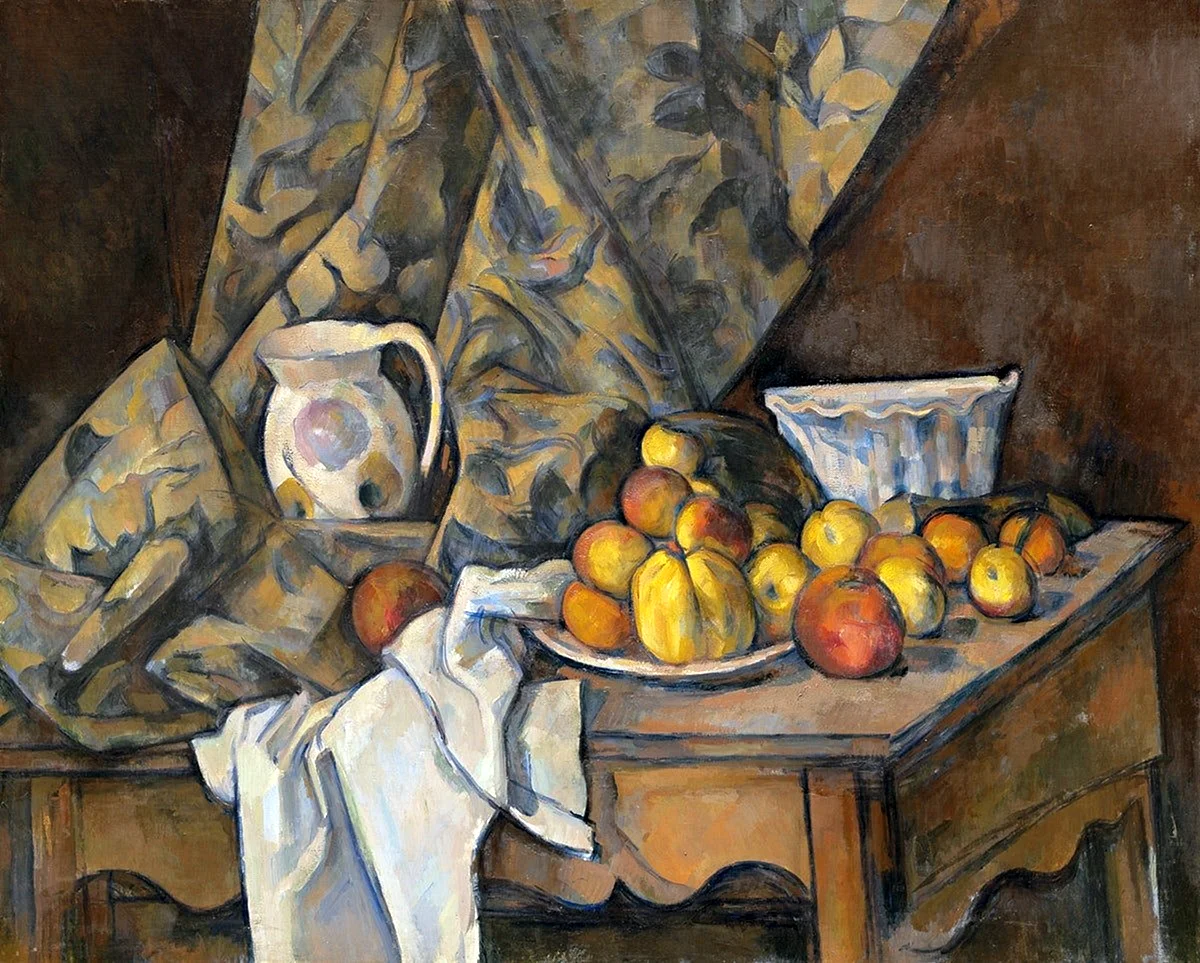 Поль Сезанн натюрморт с яблоками и персиками
