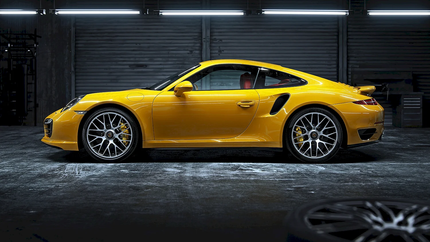 Porsche 911 Turbo s Yellow