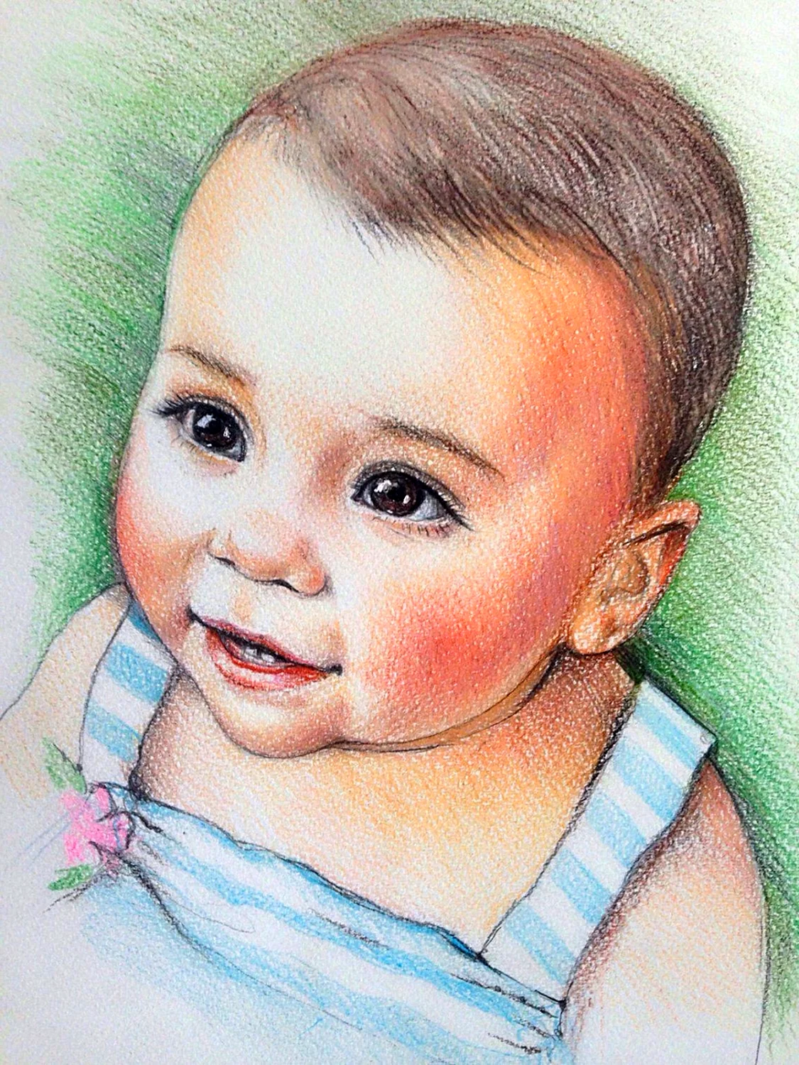 Портрет младенца карандашом