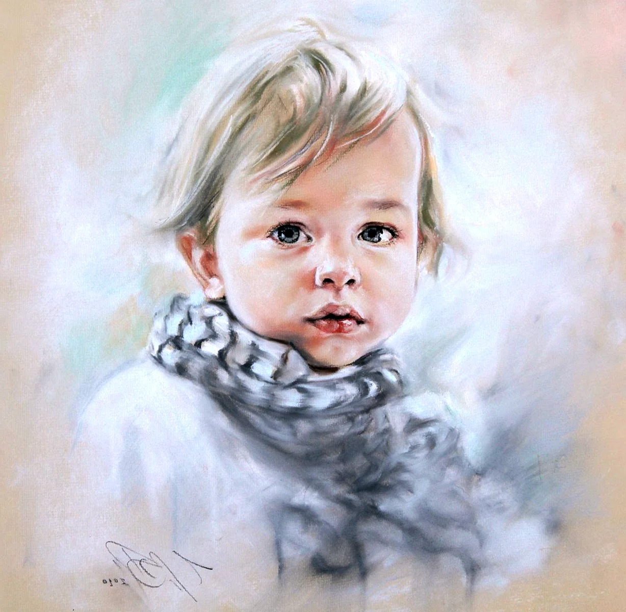 Портрет пастелью детей Bogra