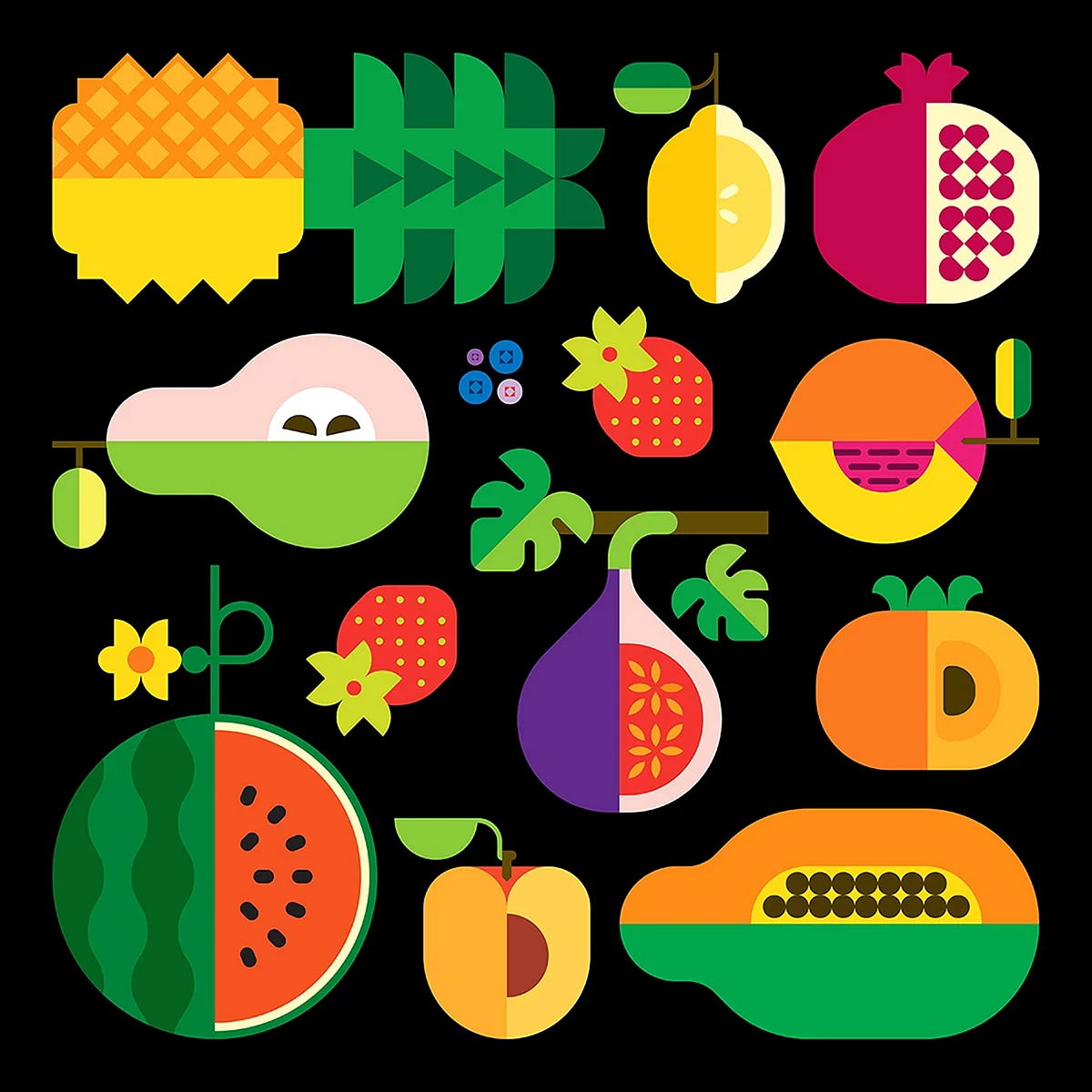 Постер фрукты Графика