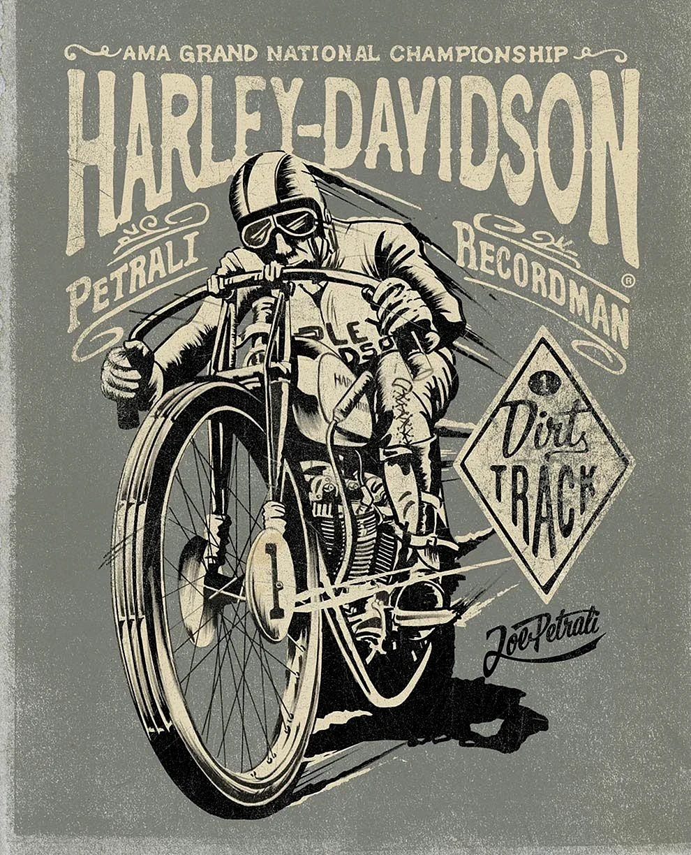 Постер мотоцикл Харлей Дэвидсон