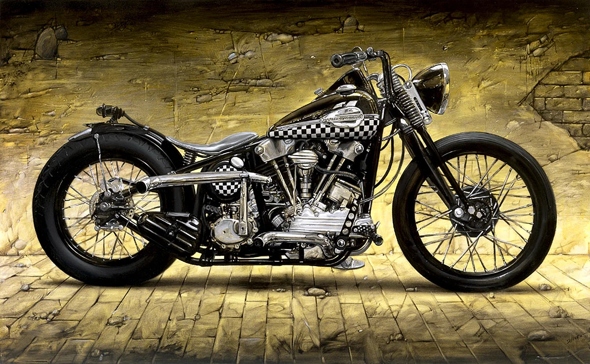 Постер мотоцикл Харлей Дэвидсон