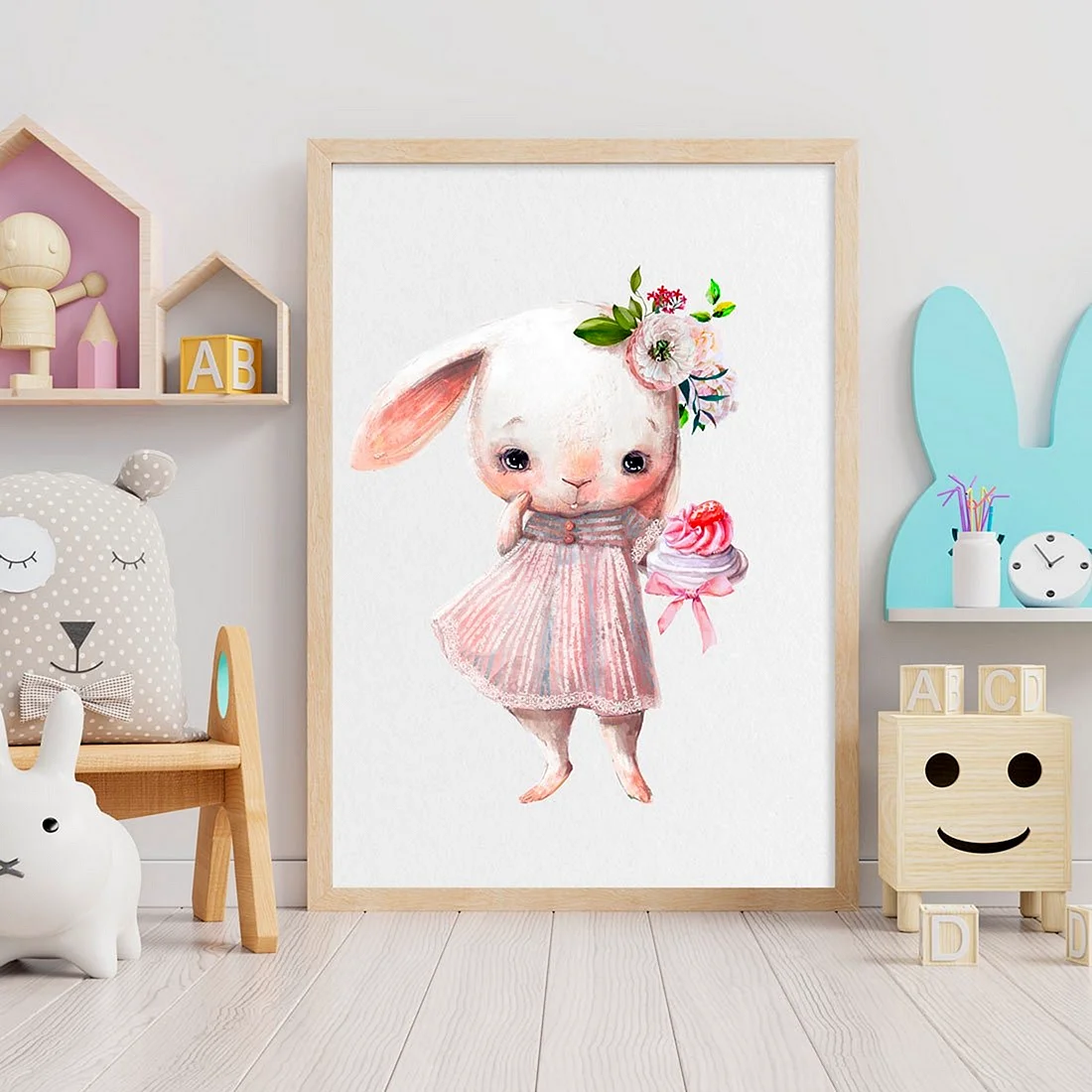 Постер в детскую комнату заяц
