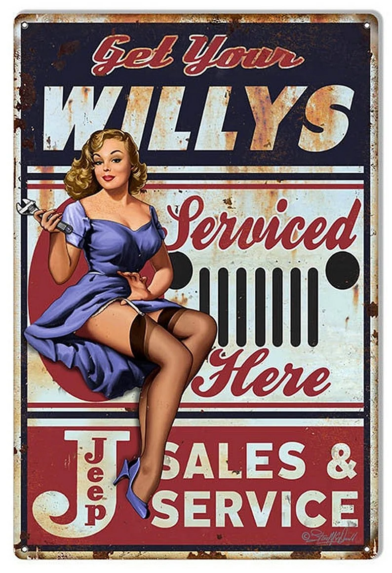 Постер в гараж девушки