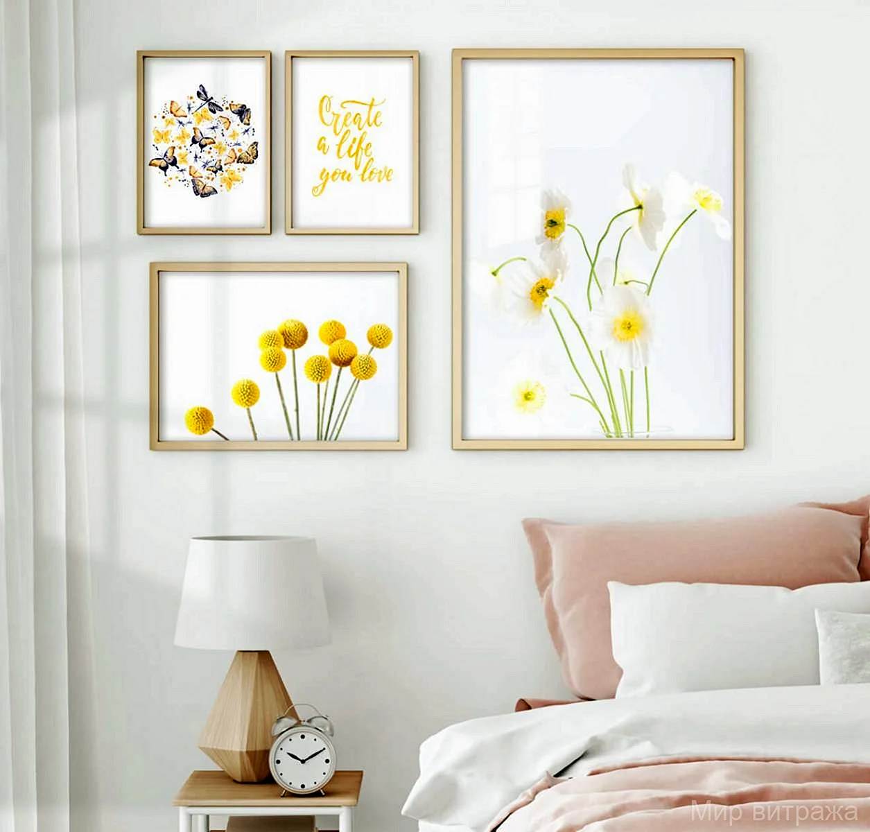 Постеры в скандинавском стиле жёлтый цветок