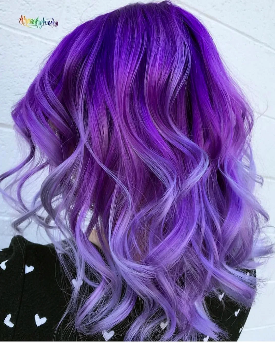 Потайное окрашивание волос фиолетового оттенка