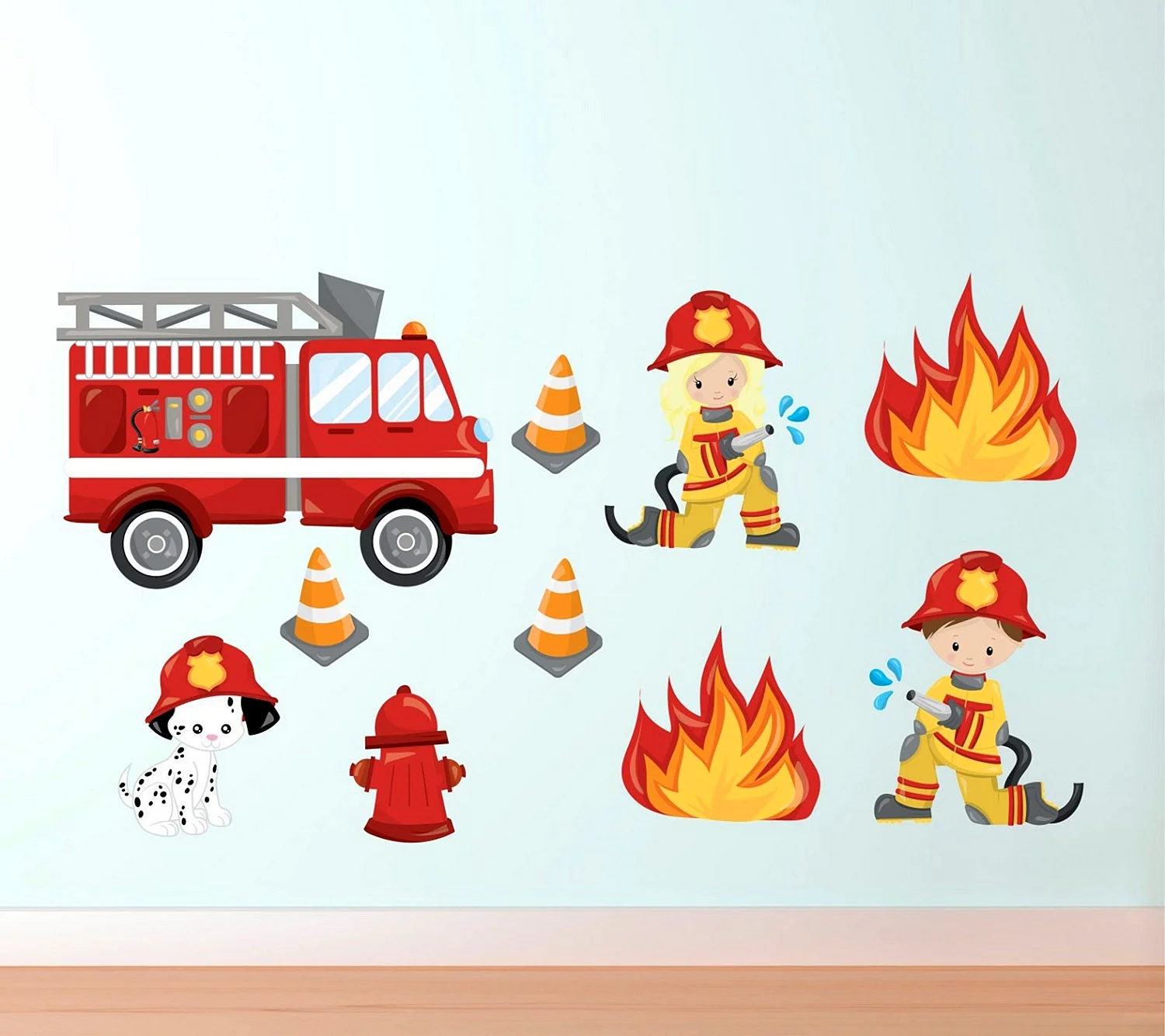 Пожарные наклейки для детей