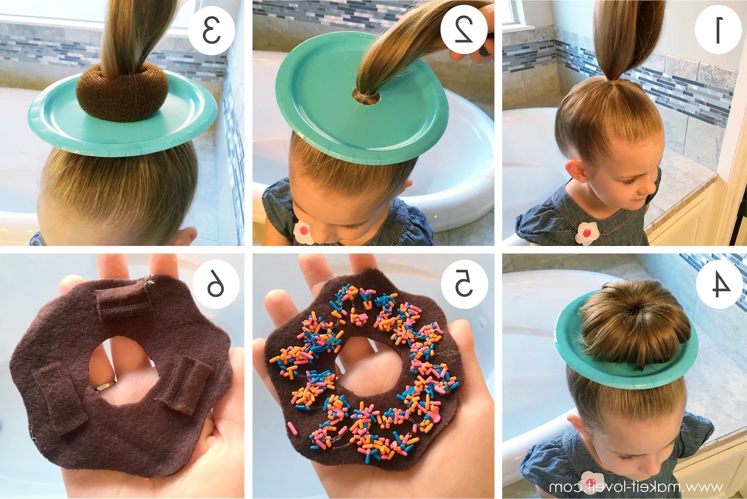 Прическа с пончиком для волос для девочки