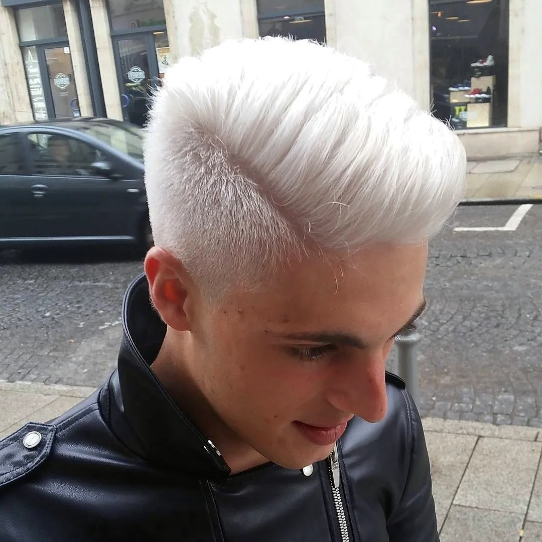 Причёски с белыми волосами мужские